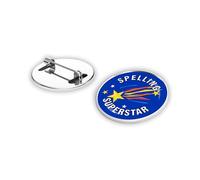 Paquete de 6 insignias escolares de ortografía de calidad, 2.5 Centimeters, Metal Resina
