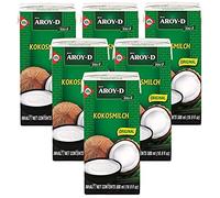Paquete de 6 Leche de coco AROY-D con E435 [6x 500 ml] Leche de coco ~ Leche de coco