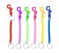 Paquete De 6 Llaveros con Cuerda De Resorte, Llavero Colorido, Pulsera Antipérdida, Adecuado para Bolsos, Teléfonos Móviles, Tarjeteros Y Llaves (Color Aleatorio)