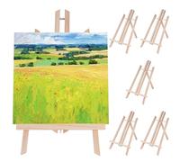 Paquete de 6 mini caballetes para pintar, caballete de madera de 30 cm, caballete de mesa pequeño, caballete de exhibición de arte, caballetes de pintura pequeños, caballetes de exhibición de madera