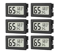 Paquete de 6 mini higrómetros de humedad para interiores, mini termómetro digital, medidor de humedad, termómetro de interior, monitor higrómetro Fahrenheit (℉) para termostato de reptiles, tarros