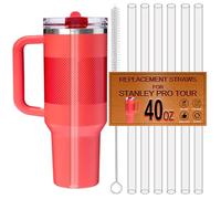 Paquete de 6 pajitas para vaso Stanley Protour de 40 onzas, popote de repuesto para Stanley Quencher Pro Tour Flip Straw de 40 onzas, reutilizable, apto para lavavajillas, apto para alimentos, sin BPA
