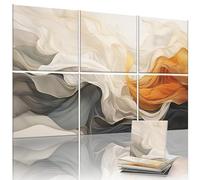 Paquete de 6 paneles acústicos decorativos, 72 x 48 pulgadas, paneles de pared grandes absorbentes de sonido para estudio, oficina u hogar, fácil de instalar, solución moderna de reducción de ruido
