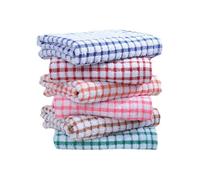 Paquete De 6 Paños De Cocina A Cuadros, Diseño A Cuadros, Fuerte Absorción De Agua, Textura Suave, Diseño Duradero, Adecuado para Uso Doméstico En La Cocina.