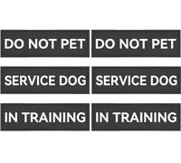 Paquete de 6 parches de servicio para perros, parches desmontables para arnés, etiquetas tácticas de entrenamiento con gancho para chaleco, 5,1 x 1,5 pulgadas