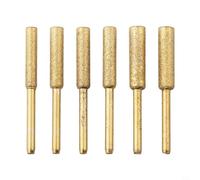 Paquete de 6 piedras de molienda cilíndricas recubiertas para amoladora eléctrica, vástago de 3 mm, 4,0 mm, 4,8 mm, 5,5 mm, kit de afilado de motosierra de pulido de metal