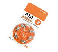 Paquete de 6 pilas de botón A10 para equipos auditivos que ofrecen una salida estable de 1,45 V y respetuoso con el medio ambiente