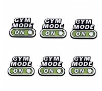 Paquete de 6 pines esmaltados con modo de gimnasio, pines de solapa de aleación, insignia de motivación para fitness, mochila, chaqueta, sombrero