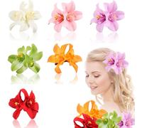 Paquete de 6 Pinzas de Flores para Mujer, Pinza Pelo Flores, Hawaiian Flower Hair Clip para Novias Niñas Fiesta de Playa Boda de Verano,Adecuado para Mardi Gras Bailarines Beach Party