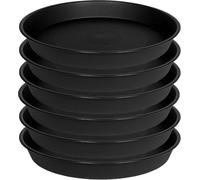 Paquete de 6 platillos para plantas de 8 pulgadas, bandeja de agua de plástico resistente para plantas para uso interior y exterior, platillos negros para macetas de 7-8 pulgadas, cuenco para baño