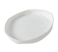 Paquete de 6 platillos redondos blancos para macetas de plástico con agujeros de drenaje, placas base antideslizantes para atrapar agua para uso en interiores y exteriores (11 cm)