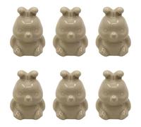 Paquete de 6 pomos de cerámica para muebles, diseño de conejo, bonitos tiradores de cajones de animales para gabinete, armario, tocador, habitación de los niños, perilla de decoración de guardería