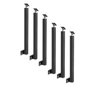 Paquete de 6 Postes de Balaustre Negros con Soporte Plano y Ajustable de Ángulo de 270°,Pasamanos de Metal,Barandilla de Entrada Cuadrados para Terraza Balcón(Size:85cm/33.5in,Color:Montaje lateral)