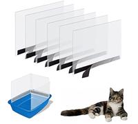 Paquete de 6 protectores de caja de arena para gatos, escudo de bandeja de arena para gatitos con parte superior abierta de lado alto - Mantenga la arena en la bandeja, (caja de arena no incluida)