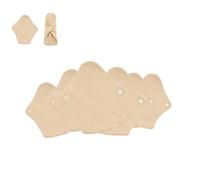 Paquete de 6 protectores reutilizables de algodón orgánico, almohadillas menstruales hipoalergénicas lavables con respaldo de PUL para posparto, incontinencia y flujo de luz (diseño delgado de 7.1