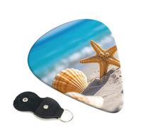 Paquete de 6 púas de guitarra, 3 grosores diferentes, conchas de playa, estrellas de mar, púas de guitarra con bolsa organizadora, púas de guitarra eléctrica, púas para guitarra acústica, púas de bajo