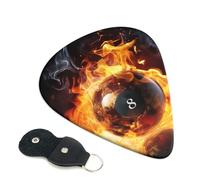 Paquete de 6 púas de guitarra, 3 púas de diferentes grosores de bola de billar en fuego, con bolsa organizadora, púas de guitarra eléctrica, púas para guitarras acústicas, púas de bajo (0.46 mm, 0.71
