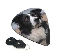 Paquete de 6 púas de guitarra, 3 púas de guitarra Collie de diferentes grosores con bolsa organizadora de almacenamiento para guitarras acústicas, púas de bajo (0.46 mm, 0.71 mm, 0.96 mm)