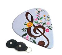 Paquete de 6 púas de guitarra, 3 púas de guitarra con notas musicales de diferentes grosores, con bolsa organizadora de almacenamiento, púas de guitarra eléctrica, púas para guitarras acústicas, púas