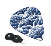 Paquete de 6 púas de guitarra, 3 púas de guitarra de diferentes grosores, azul y blanco, con bolsa organizadora, púas de guitarra eléctrica, púas para guitarras acústicas, púas de bajo (0.46 mm, 0.71