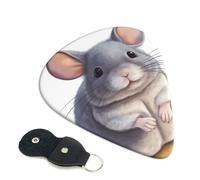 Paquete de 6 púas de guitarra, 3 púas de guitarra de diferentes grosores, lindos animales de ratón con bolsa organizadora, púas de guitarra eléctrica, púas para guitarras acústicas, púas de bajo (0.46