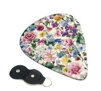 Paquete de 6 púas de guitarra, 3 púas de guitarra de flores silvestres de diferentes grosores con bolsa organizadora de almacenamiento, púas de guitarra eléctrica, púas para guitarras acústicas, púas