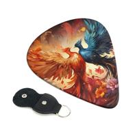 Paquete de 6 púas de guitarra, 3 púas de guitarra de fuego y agua de diferentes grosores, con bolsa organizadora de almacenamiento, púas de guitarra eléctrica, púas para guitarra acústica, púas de