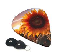 Paquete de 6 púas de guitarra, 3 púas de guitarra de girasol de granja de diferentes grosores con bolsa organizadora, púas de guitarra eléctrica, púas para guitarras acústicas, púas de bajo (0.46 mm