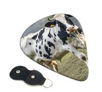 Paquete de 6 púas de guitarra, 3 púas de guitarra de vaca manchada de diferentes grosores con bolsa organizadora de almacenamiento para guitarras acústicas, púas de bajo (0.46 mm, 0.71 mm, 0.96 mm)