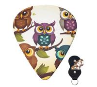 Paquete de 6 púas de guitarra, 3 púas de guitarra personalizadas de diferentes grosores, búhos, pájaros, púas de guitarra eléctrica, bajo, 4 unidades de 0,46 mm, 4 unidades de 0,71 mm, 4 unidades de