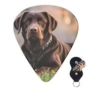 Paquete de 6 púas de guitarra, 3 púas de guitarra personalizadas de diferentes grosores, color marrón, labrador retriever, púas de guitarra eléctrica, bajo, 4 unidades de 0,46 mm, 4 unidades de 0,71