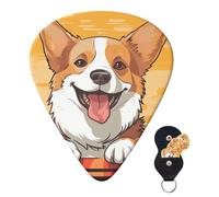 Paquete de 6 púas de guitarra, 3 púas de guitarra personalizadas de diferentes grosores, lindas púas de guitarra de perro Corgi, púas de guitarra eléctrica y bajo, 4 unidades de 0,46 mm, 4 unidades de