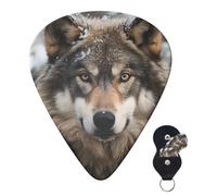 Paquete de 6 púas de guitarra, 3 púas de guitarra personalizadas de diferentes grosores, Lmage Of Wolf In The Snow, púas para guitarra eléctrica, bajo, 4 unidades de 0,46 mm, 4 unidades de 0,71 mm, 4