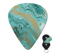 Paquete de 6 púas de guitarra, 3 púas de guitarra personalizadas de diferentes grosores, mármol verde azulado y dorado, 76680264, púas de guitarra eléctrica, bajo, 4 unidades de 0,46 mm, 4 unidades de