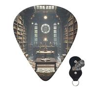 Paquete de 6 púas de guitarra, 3 púas de guitarra personalizadas de diferentes grosores, para sala de libros, biblioteca misteriosa, púas de guitarra eléctrica, bajo, 4 unidades de 0,46 mm, 4 piezas
