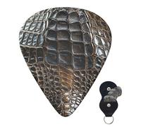 Paquete de 6 púas de guitarra, 3 púas de guitarra personalizadas de diferentes grosores, piel de cocodrilo, púas de guitarra eléctrica, bajo, 4 unidades de 0,46 mm, 4 unidades de 0,71 mm, 4 unidades