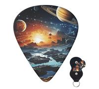 Paquete de 6 púas de guitarra, 3 púas de guitarra personalizadas de diferentes grosores, planetas, estrellas y la Vía Láctea, púas de guitarra eléctrica, bajo, 4 unidades de 0,46 mm, 4 unidades de