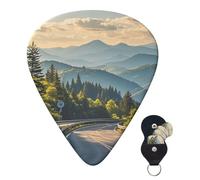 Paquete de 6 púas de guitarra, 3 púas de guitarra personalizadas de diferentes grosores, púas de guitarra Blue Ridge Parkway Mountains, púas de guitarra eléctrica, bajo, 4 unidades de 0.46 mm, 4