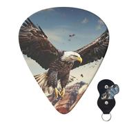 Paquete de 6 púas de guitarra, 3 púas de guitarra personalizadas de diferentes grosores, un águila vuela sobre púas de guitarra eléctrica, bajo, 4 unidades de 0,46 mm, 4 piezas de 0,71 mm, 4 piezas de