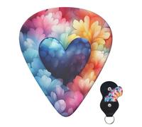 Paquete de 6 púas de guitarra, 3 púas personalizadas de diferentes grosores, púas de guitarra azul, corazón de amor, púas de guitarra eléctrica, bajo, 4 unidades de 0,46 mm, 4 unidades de 0,71 mm, 4