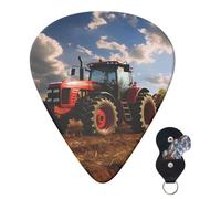 Paquete de 6 púas de guitarra, 3 púas personalizadas de diferentes grosores, púas de guitarra Fantasy Farm Tractor, púas de guitarra eléctrica, bajo, 4 unidades de 0,46 mm, 4 unidades de 0,71 mm, 4