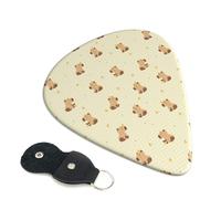 Paquete de 6 púas de guitarra Capybara a cuadros, accesorios de ukelele para bajo eléctrico, guitarra acústica, púas de guitarra medianas con bolsa organizadora