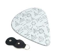 Paquete de 6 púas de guitarra con impresión de ecuaciones matemáticas, 0.46, 0.71 y 0.93 mm, incluye púas de guitarra fina, media y pesada, púas de guitarra eléctrica para guitarra acústica, bajo