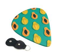 Paquete de 6 púas de guitarra con patrón de papaya, 0,46, 0,71 y 0,93 mm, incluye púas de guitarra fina, media y pesada, púas de guitarra eléctrica para guitarra acústica, bajo, ukelele
