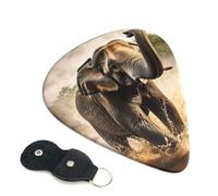 Paquete de 6 púas de guitarra de 3 grosores diferentes con diseño de elefante que salpican agua, con bolsa organizadora, púas de guitarra eléctrica, púas para guitarras acústicas, púas de bajo (0.46