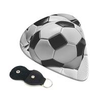 Paquete de 6 púas de guitarra de 3 grosores diferentes con patrón de pelota de fútbol con bolsa organizadora de almacenamiento para guitarras acústicas y bajos (0.46 mm, 0.71 mm, 0.96 mm)