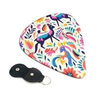 Paquete de 6 púas de guitarra de 3 grosores diferentes de animales otomis mexicanos con bolsa organizadora de almacenamiento para guitarras acústicas y bajos (0.46 mm, 0.71 mm, 0.96 mm)