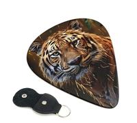 Paquete de 6 púas de guitarra de 3 grosores diferentes de leopardo en el bosque, púas de guitarra con bolsa organizadora, púas de guitarra eléctrica, púas para guitarra acústica, púas de bajo (0.46 mm