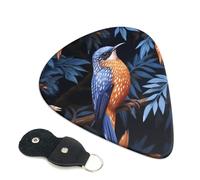 Paquete de 6 púas de guitarra de 3 grosores diferentes de pájaro azul y naranja con bolsa organizadora de almacenamiento para guitarras eléctricas, púas para guitarras acústicas, púas de bajo (0.46 mm