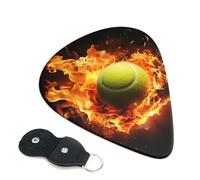 Paquete de 6 púas de guitarra de 3 grosores diferentes de tenis en el fuego con bolsa organizadora de almacenamiento para guitarras eléctricas, púas para guitarra acústica, púas de bajo (0.46 mm, 0.71